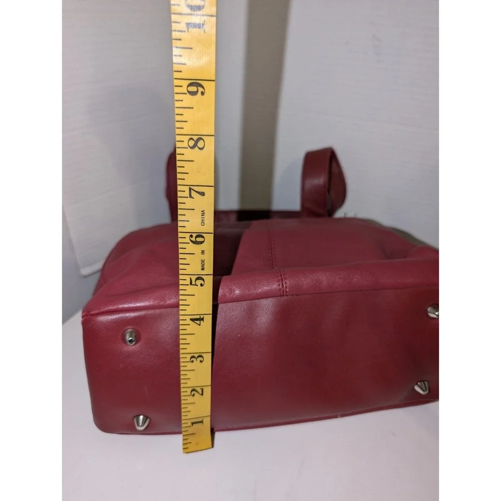 Jennifer Moore Red Leather Double Strap Shoulder‎ Bag